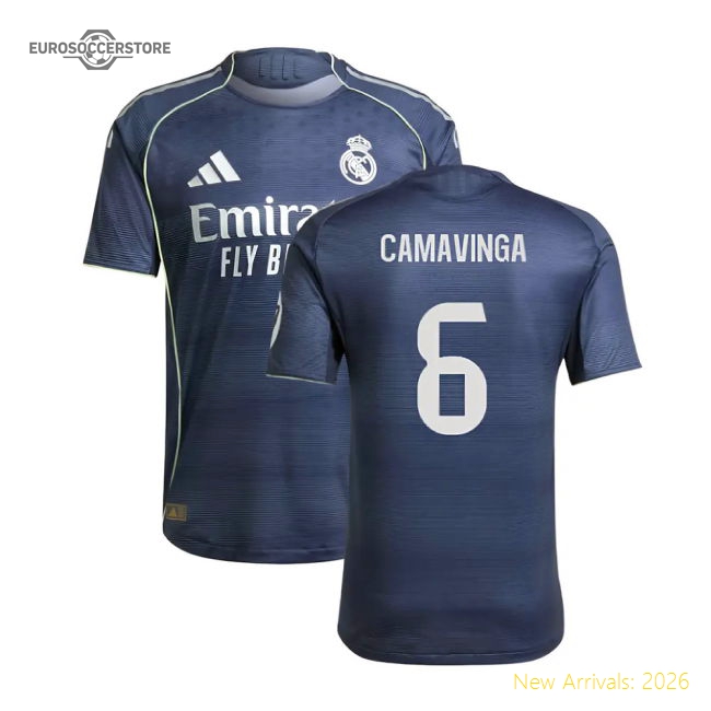 2025-2026 Real Madrid Authentic Away Shirt (Camavinga 6)-Football Shirts Shop