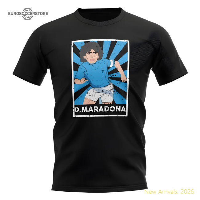 Diego Maradona Napoli Legend Series T-Shirt (Black)-Vantage Point Soccer