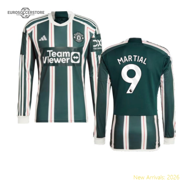 2023-2024 Man Utd Long Sleeve Away Shirt (Martial 9)-Football Jersey Hub