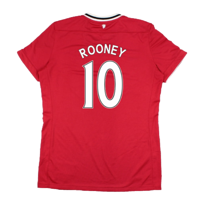 Manchester United 2011-12 Home Shirt (Women\'s) ((Very Good) M) (Rooney 10)-Football Jersey Hub
