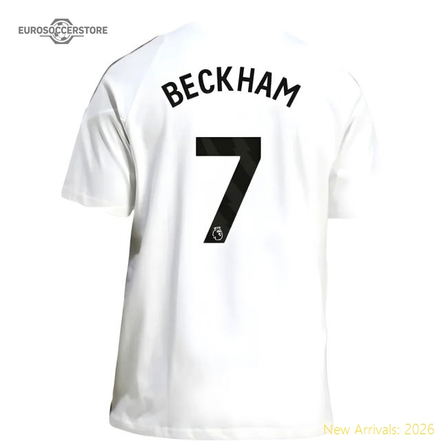 2025-2026 Man Utd Training Tee (White) (Beckham 7)-Football Jersey Hub