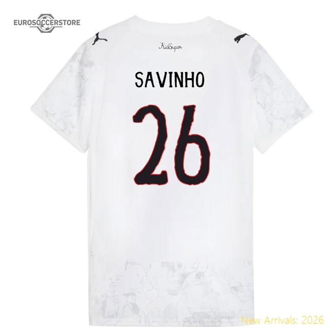 2025-2026 KIDSUPER x Manchester City CWC Shirt (White) - Womens (Savinho 26)-Football Shirts Shop