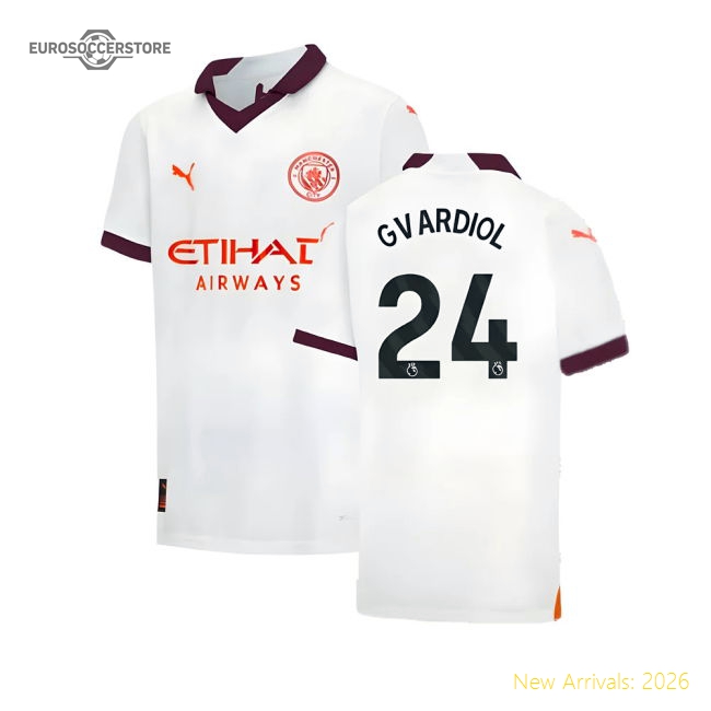 2023-2024 Man City Away Shirt (Kids) (Gvardiol 24)-Football Jersey Hub