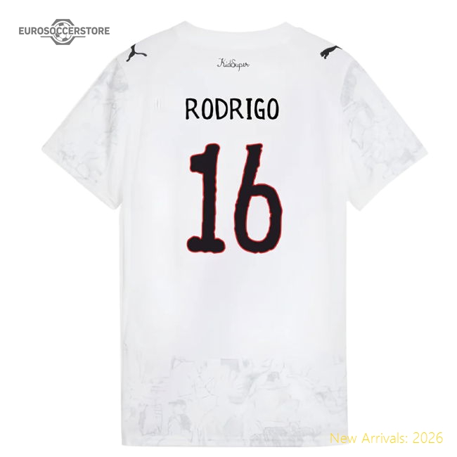 2025-2026 KIDSUPER x Manchester City CWC Shirt (White) - Womens (Rodrigo 16)-Football Shirts Shop