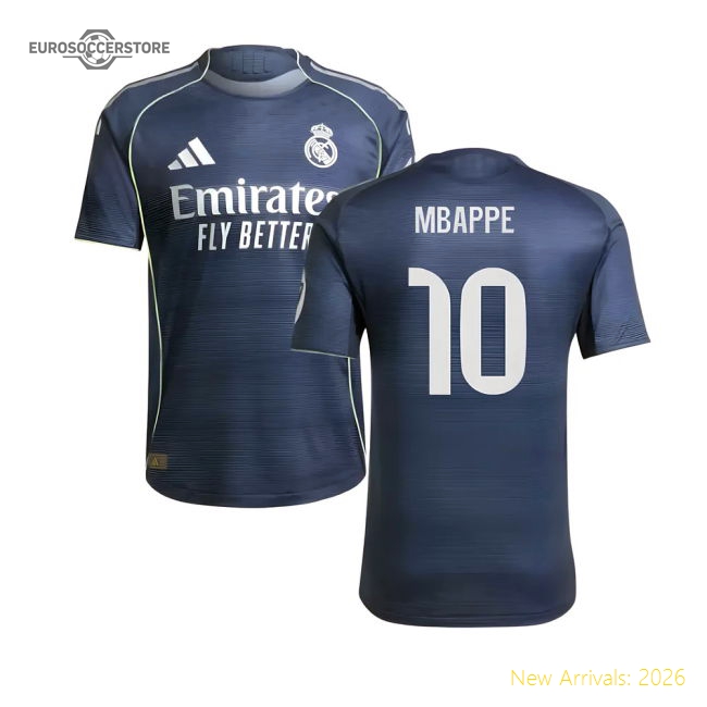 2025-2026 Real Madrid Authentic Away Shirt (Mbappe 10)-Football Shirts Shop