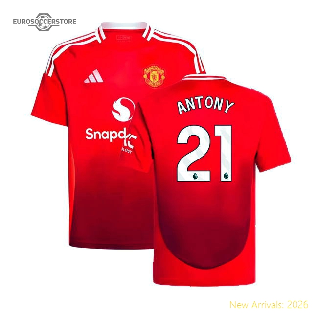2024-2025 Man Utd Home Shirt (Kids) (Antony 21)-Football Jersey Hub