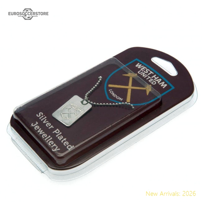 West Ham United FC Silver Plated Dog Tag & Chain-Vantage Point Soccer