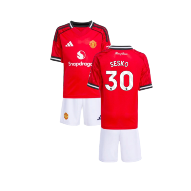 2025-2026 Man Utd Home Mini Kit (Sesko 30)-Football Jersey Hub
