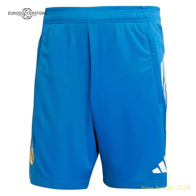 2025-2026 Real Madrid EU Training Shorts (Blue)-BuySoccerJersey Hub