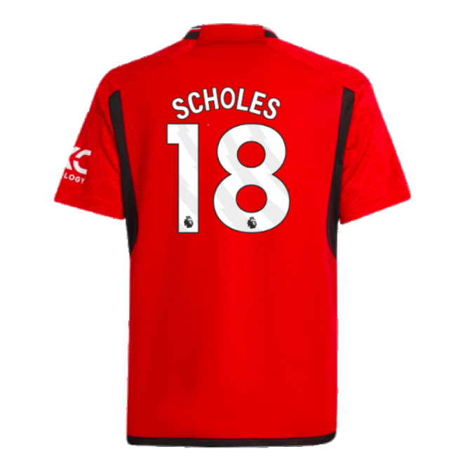 2023-2024 Man Utd Home Shirt (Kids) (Scholes 18)-Football Jersey Hub
