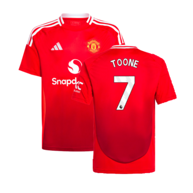 2024-2025 Man Utd Home Shirt (Kids) (Toone 7)-Football Jersey Hub