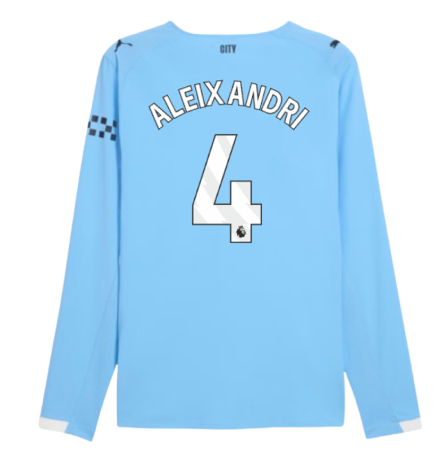 2025-2026 Man City Authentic Long Sleeve Home Shirt (Aleixandri 4)-Football Shirts Shop