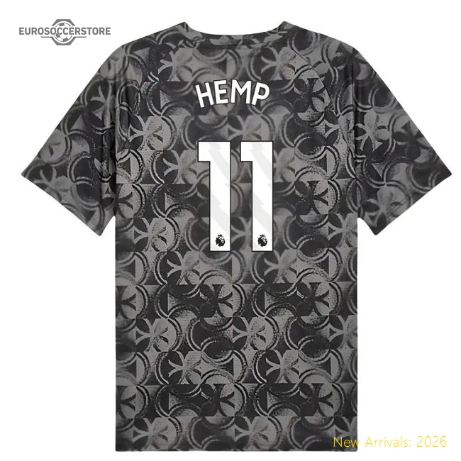 2025-2026 Man City Warm Up Jersey (Black) (Hemp 11)-Football Shirts Shop