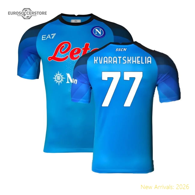 2022-2023 Napoli Home Authentic Shirt (Kvaratskhelia 77)-Vantage Point Soccer