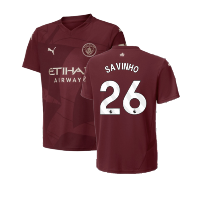 2024-2025 Man City Third Shirt (Kids) (Savinho 26)-Football Jersey Hub