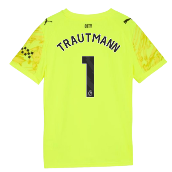 2025-2026 Man City Goalkeeper Third Shirt (Yellow) - Kids (Trautmann 1)-Football Jersey Hub