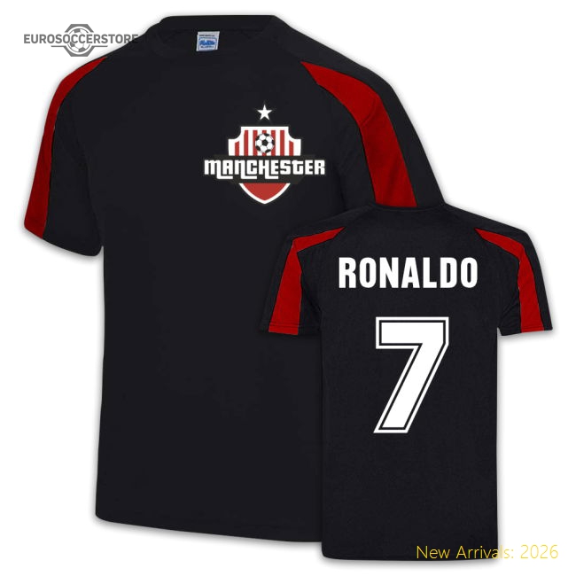 Ronaldo Manchester United Sport Training Jersey (Black)-Football Jersey Hub