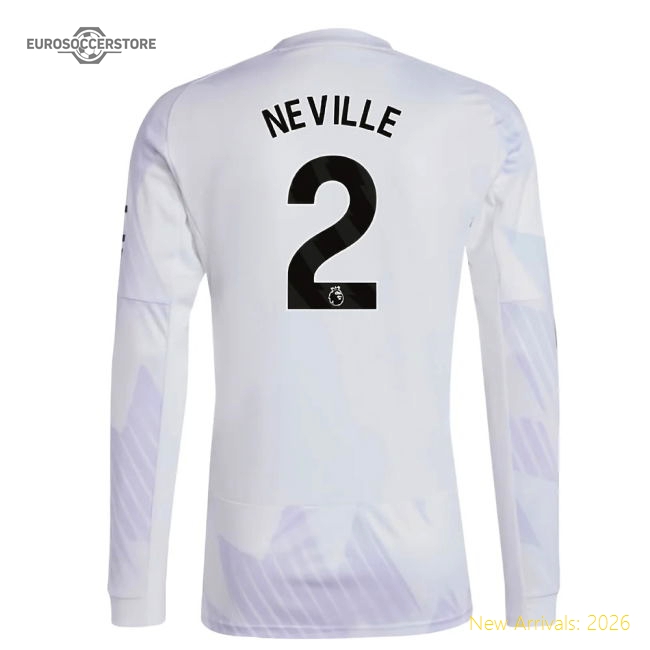 2025-2026 Man Utd Long Sleeve Away Shirt (Neville 2)-Football Jersey Hub