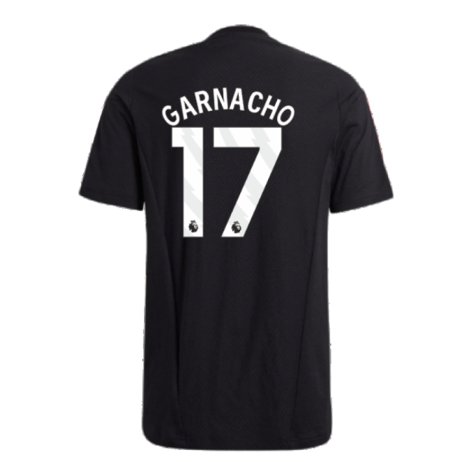 2023-2024 Man Utd Training Tee (Black) (Garnacho 17)-Football Jersey Hub