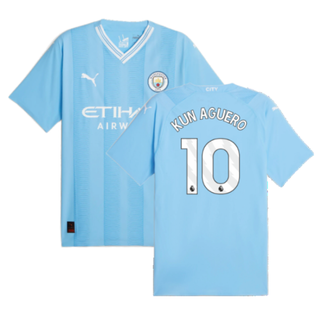 2023-2024 Man City Authentic Home Shirt (KUN AGUERO 10)-Football Shirts Shop