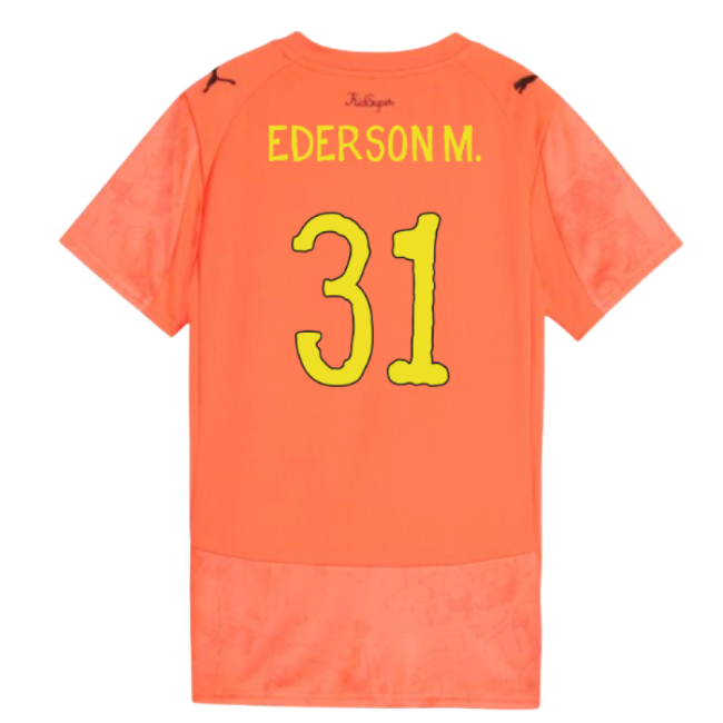 2025-2026 Manchester City CWC Goalkeeper Shirt (Neon Sun) - Womens (Ederson M. 31)-Football Shirts Shop
