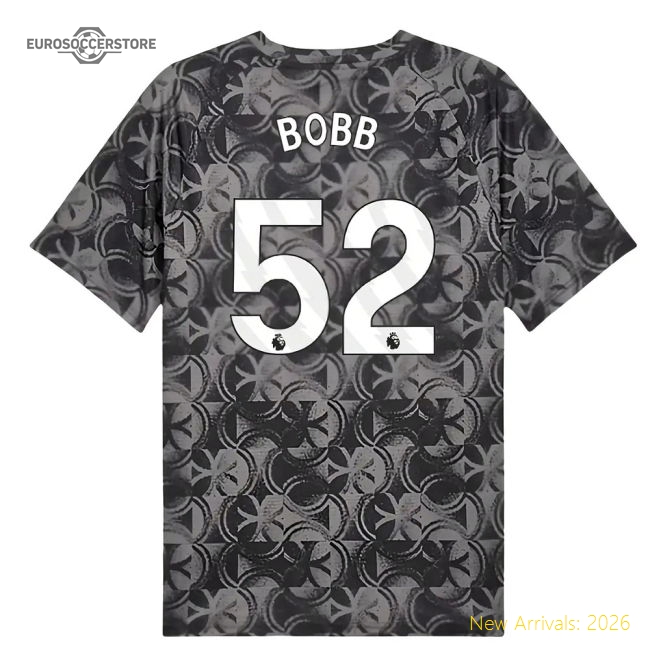 2025-2026 Man City Warm Up Jersey (Black) (Bobb 52)-Football Shirts Shop