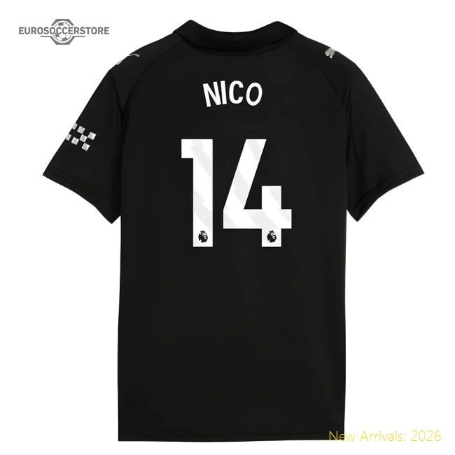 2025-2026 Man City Away Shirt (Kids) (Nico 14)-Football Jersey Hub
