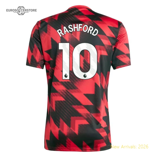 2025-2026 Man Utd Pre-Match Shirt (Red) (Rashford 10)-Football Jersey Hub