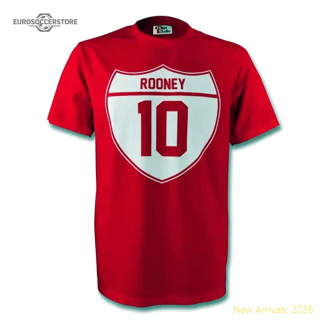 Wayne Rooney Man Utd Crest Tee (red) - Kids-Football Jersey Hub