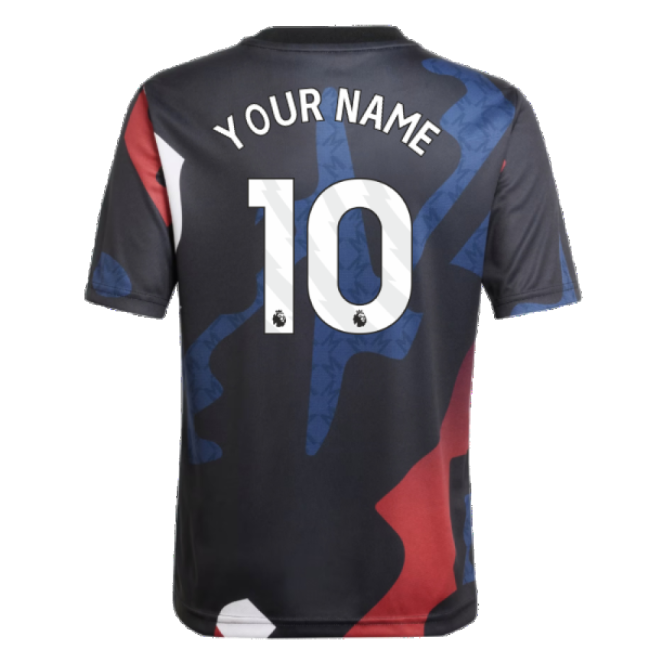 2024-2025 Man Utd Pre-Match Jersey (Black) - Kids (Your Name)-Football Jersey Hub