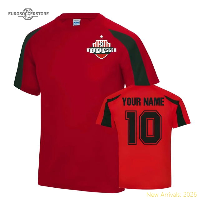 Your Name Manchester United Sports Training Jersey (Red)-Football Jersey Hub