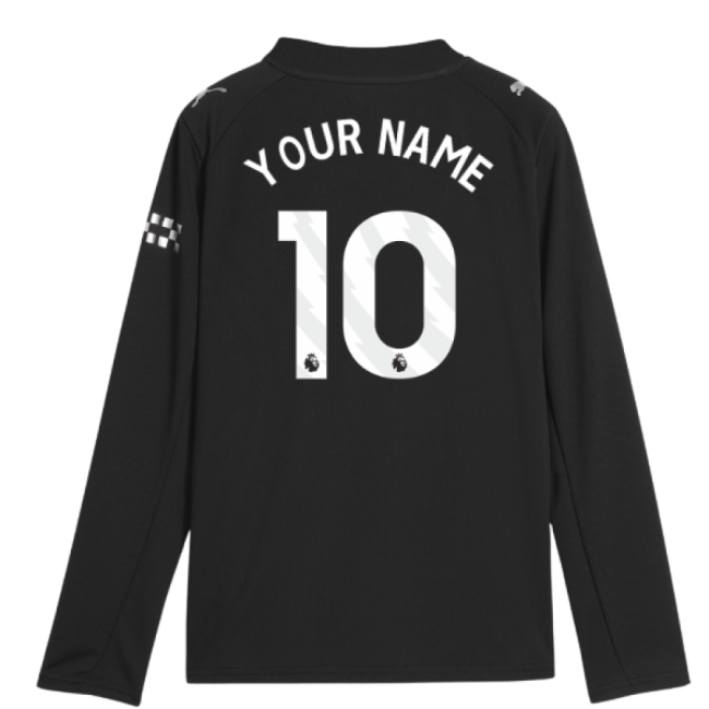 2025-2026 Man City Long Sleeve Away Shirt (Kids) (Your Name)-Football Jersey Hub