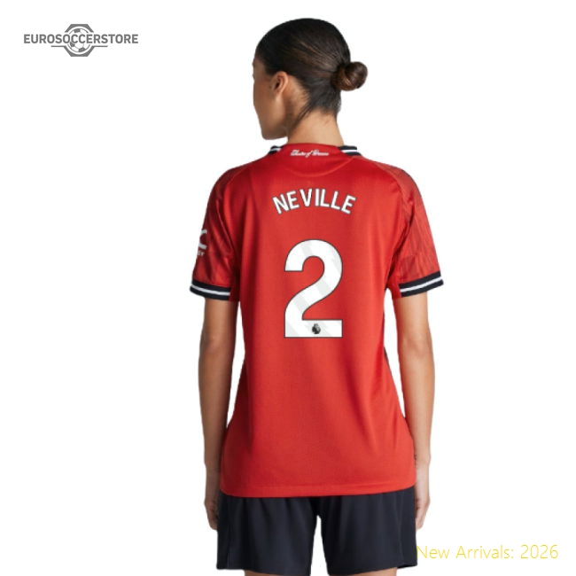 2025-2026 Man Utd Authentic Home Shirt (Womens) (Neville 2)-Football Jersey Hub