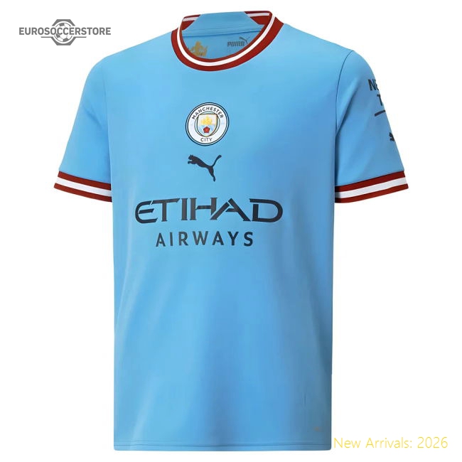 2022-2023 Man City Home Shirt (Kids) (HAALAND 9)-Football Shirts Shop