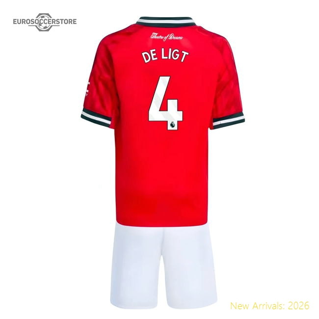 2025-2026 Man Utd Home Mini Kit (De Ligt 4)-Football Jersey Hub