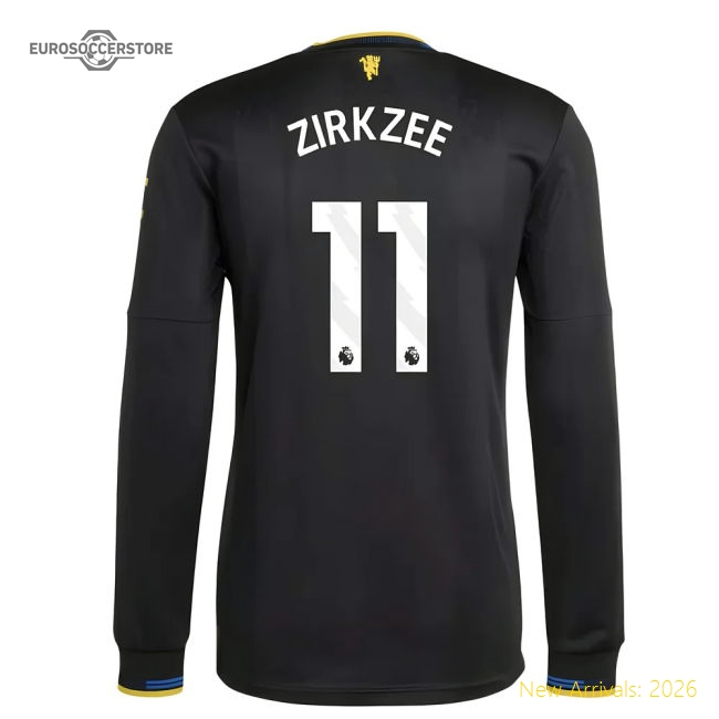 2025-2026 Man Utd Authentic Long Sleeve Third Shirt (Zirkzee 11)-Football Jersey Hub