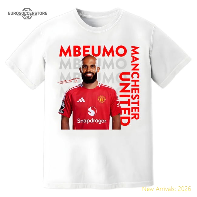 Bryan Mbeumo Man United New Signing T-Shirt (White)-Football Jersey Hub
