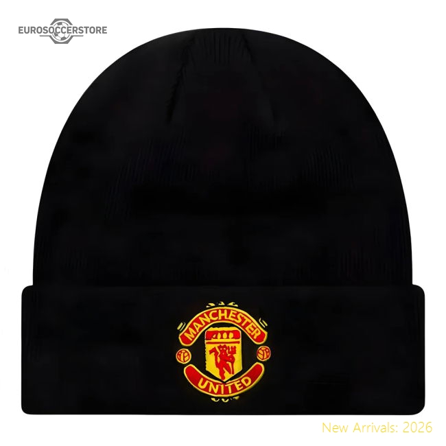 Man Utd Core Cuff Beanie (Black)-Football Jersey Hub