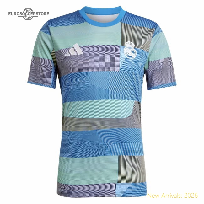 2025-2026 Real Madrid Pre-Match Shirt (Blue)-BuySoccerJersey Hub