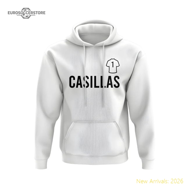 Iker Casillas Real Madrid Number Hoody (White)-BuySoccerJersey Hub