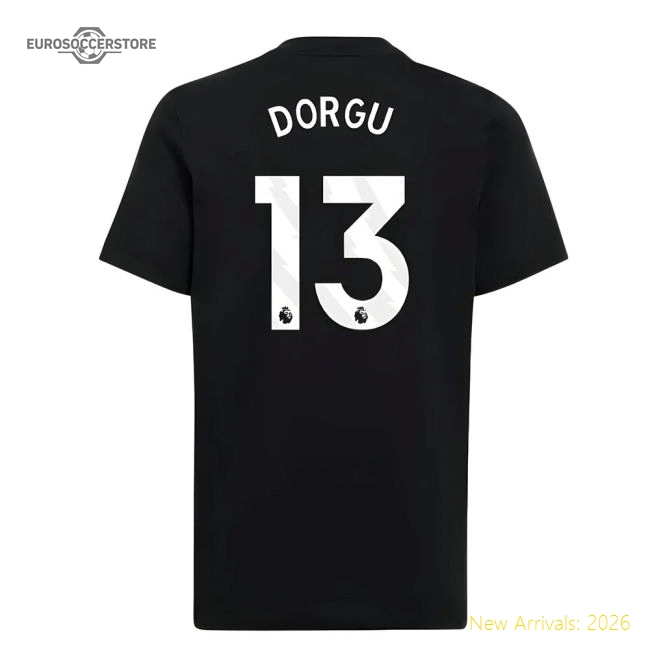 2025-2026 Man Utd EU Training Tee (Black) (Dorgu 13)-Football Jersey Hub