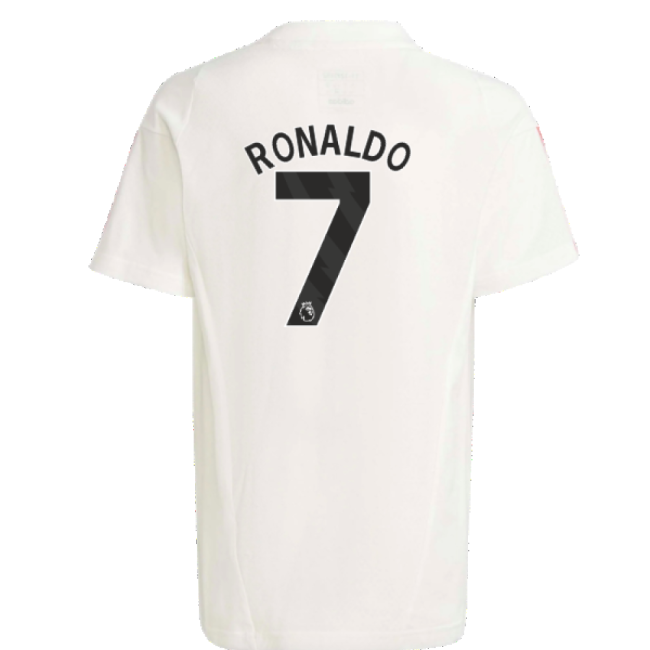 2023-2024 Man Utd Training Tee (White) - Kids (Ronaldo 7)-Football Jersey Hub
