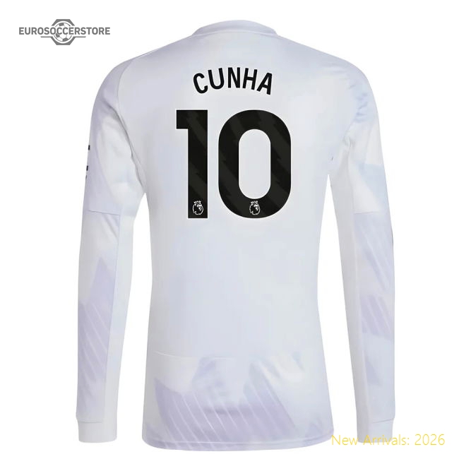 2025-2026 Man Utd Long Sleeve Away Shirt (Cunha 10)-Football Jersey Hub