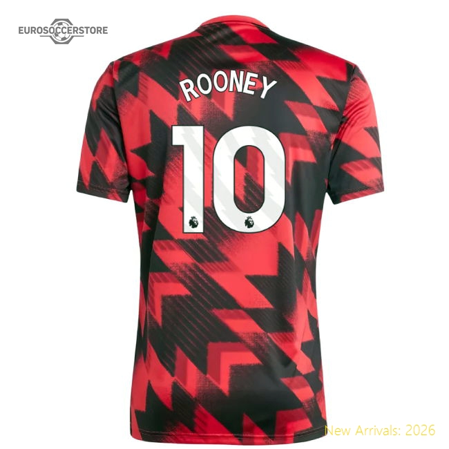 2025-2026 Man Utd Pre-Match Shirt (Red) (Rooney 10)-Football Jersey Hub
