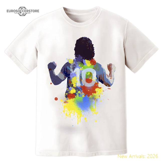 Diego Maradona Napoli Art T-Shirt (White)-Vantage Point Soccer