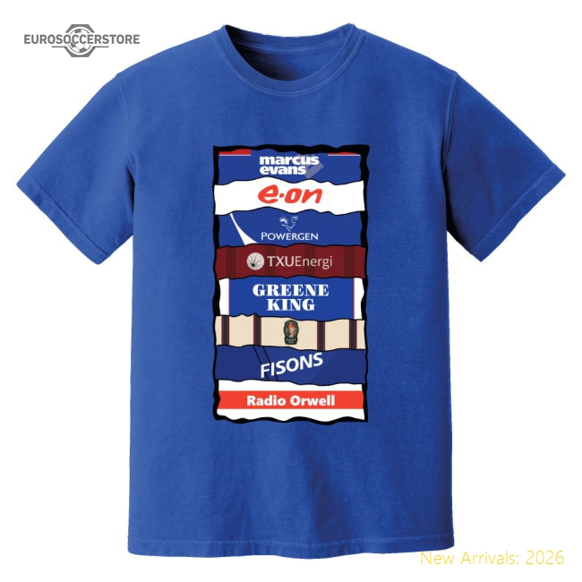 Ipswich Sponsor History T-Shirt (Blue)-Vantage Point Soccer