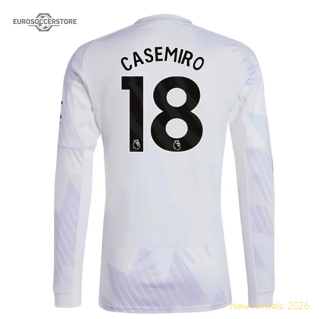 2025-2026 Man Utd Long Sleeve Away Shirt (Casemiro 18)-Football Jersey Hub