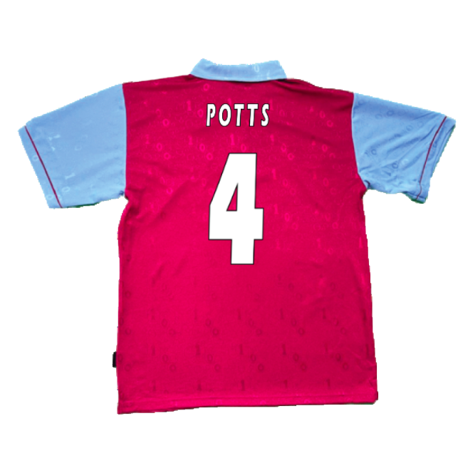 1995-1996 West Ham Centenary Pony Home Shirt (Potts 4)-Vantage Point Soccer