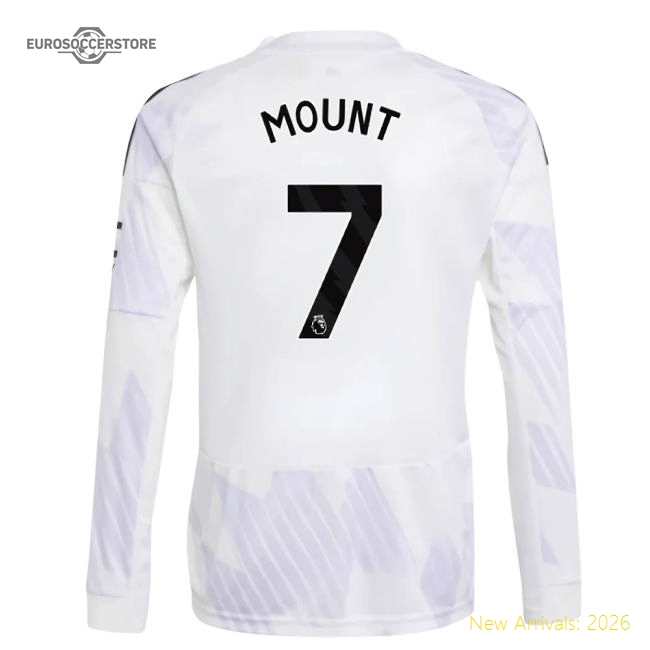 2025-2026 Man Utd Long Sleeve Away Shirt (Kids) (Mount 7)-Football Jersey Hub
