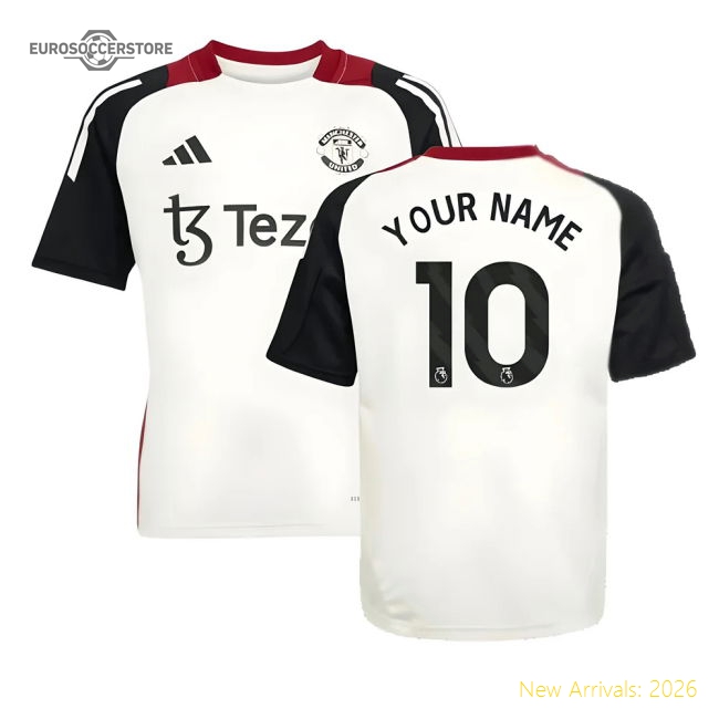 2024-2025 Man Utd Training Jersey (Off White) - Kids (Your Name)-Football Jersey Hub